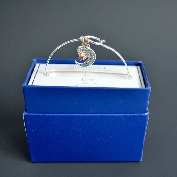 Brilliance I Love You Moon and Back Bracelet Bangle - Picture 2 of 4